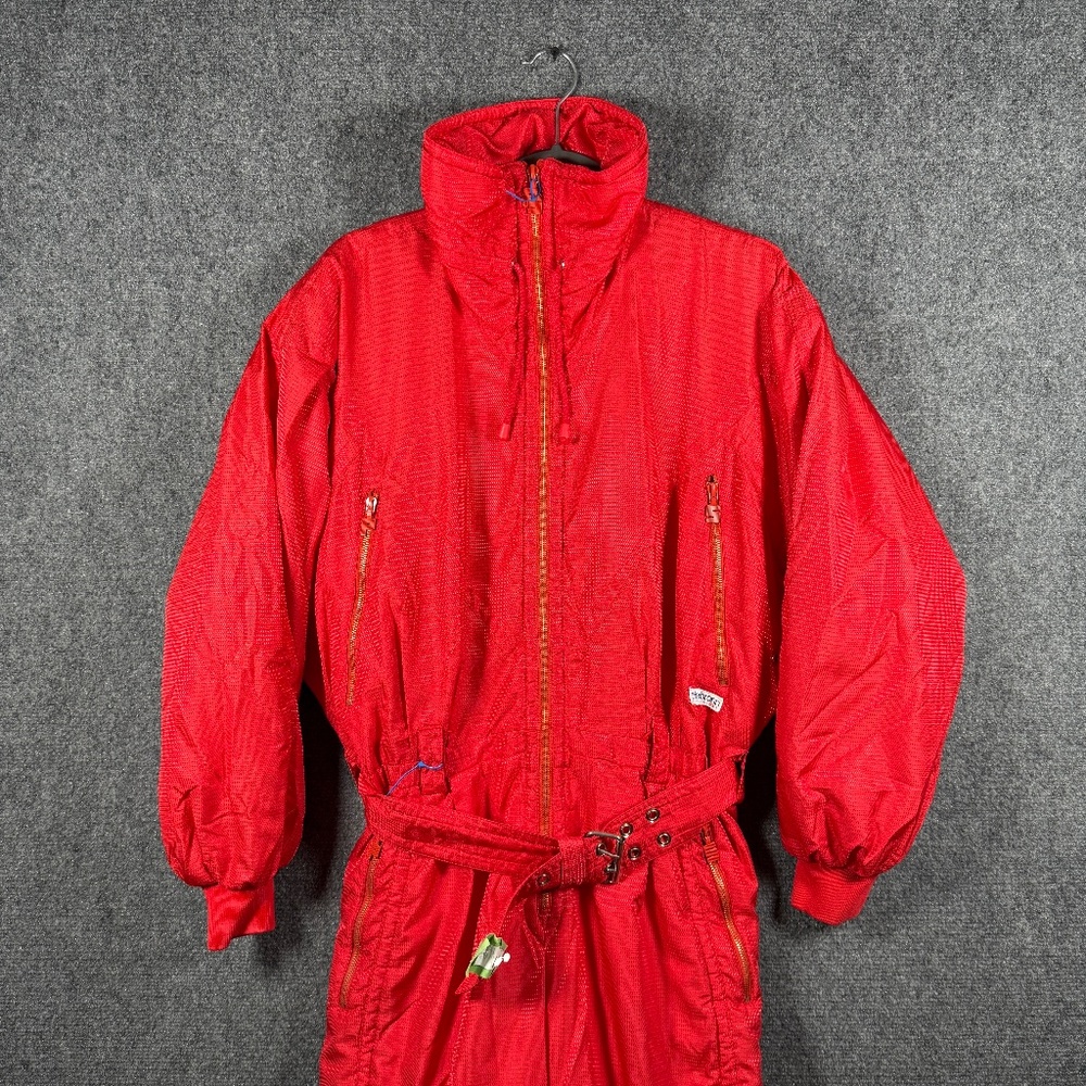 Vintage 80s Steinebronn One Piece Snow Ski Suit Red Size 40